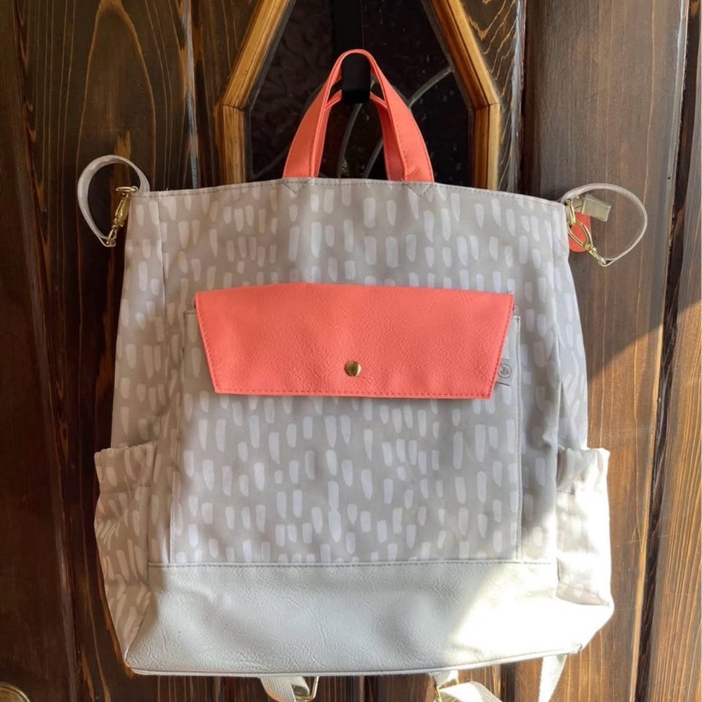 Oh Joy! Coral and Gray Diaper Backpack